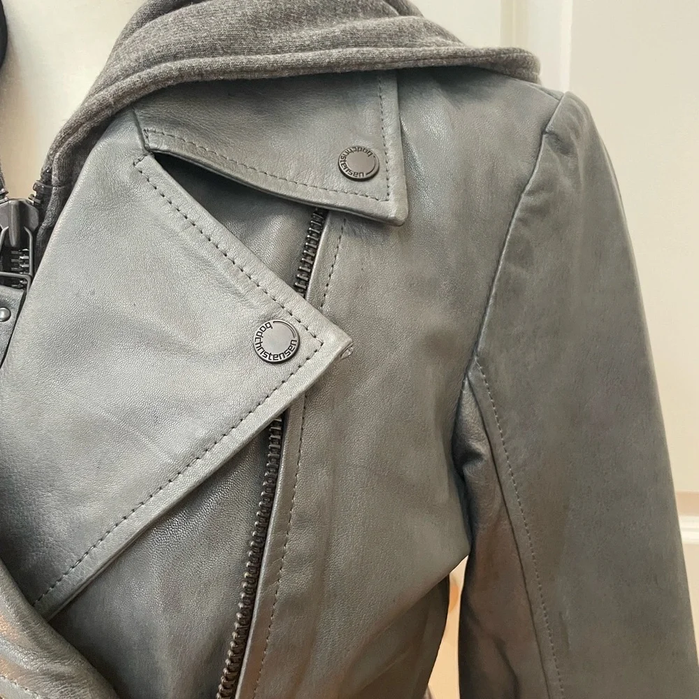 Genuine Leather Moto Jacket With Detachable Hood from BOD & CHRISTENSEN - Picture 6 of 12
